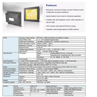 6.5 Panel Mount Monitor / Touch Screen