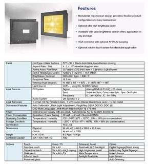 17 Panel Mount Monitor / Touch Screen