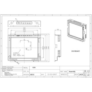 12.1 Open Frame Monitor / Touch Screen