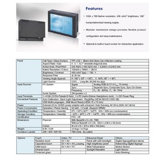 Touchscreen 12.1 Chassis Monitor / Touch Screen